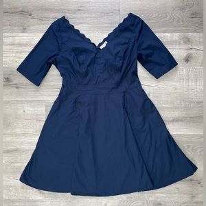 Navy blue poplin Eshakti dress, 18